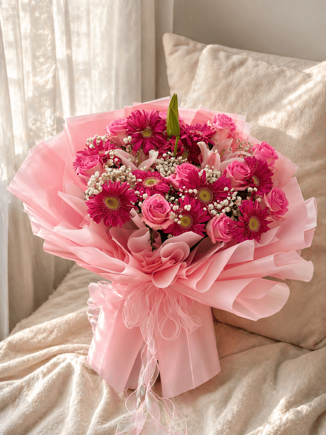 Pink aesthetic bouquet — soft romantic arrangement by Amouré