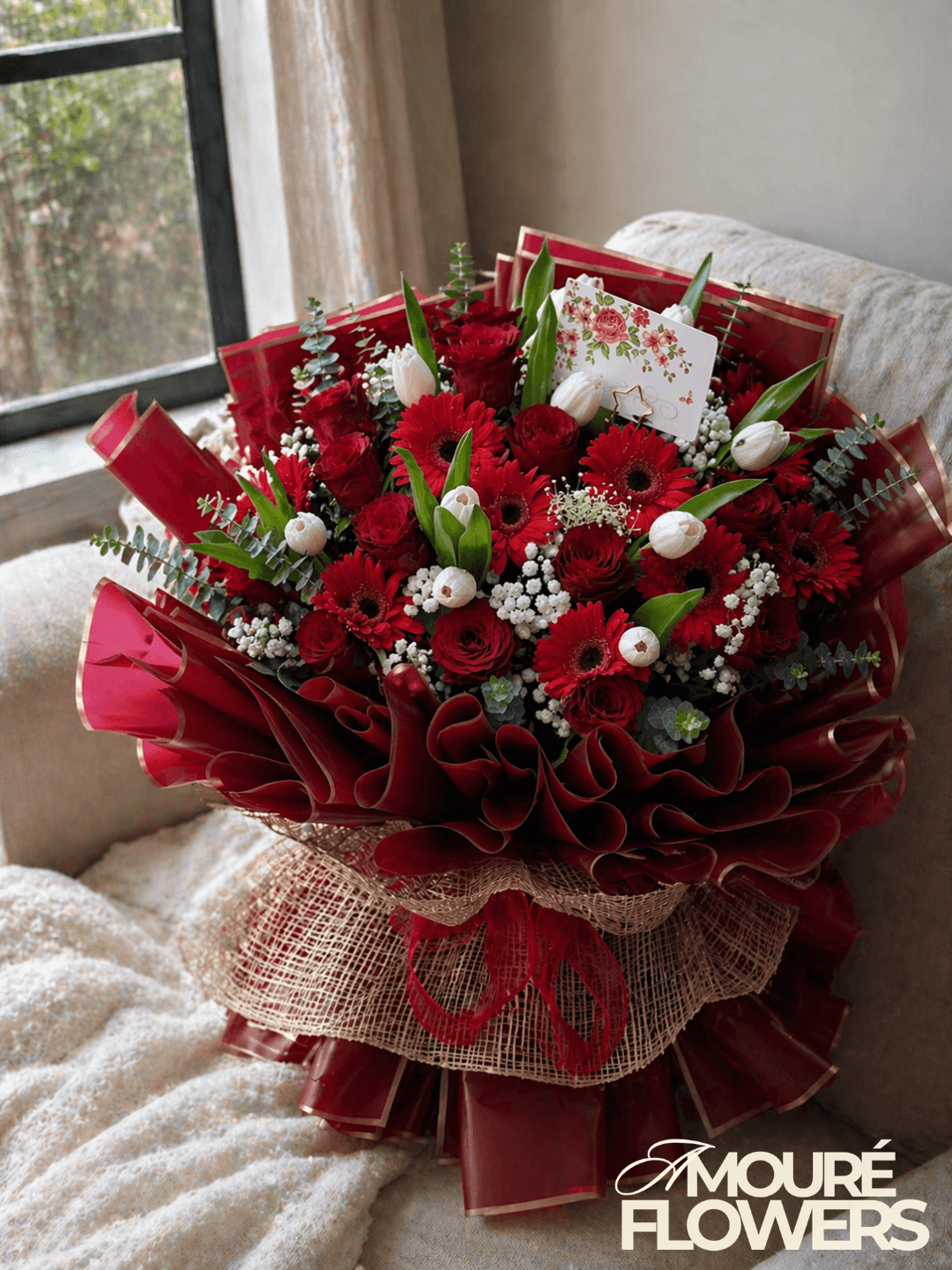 Red aesthetic bouquet — classic romance by Amouré